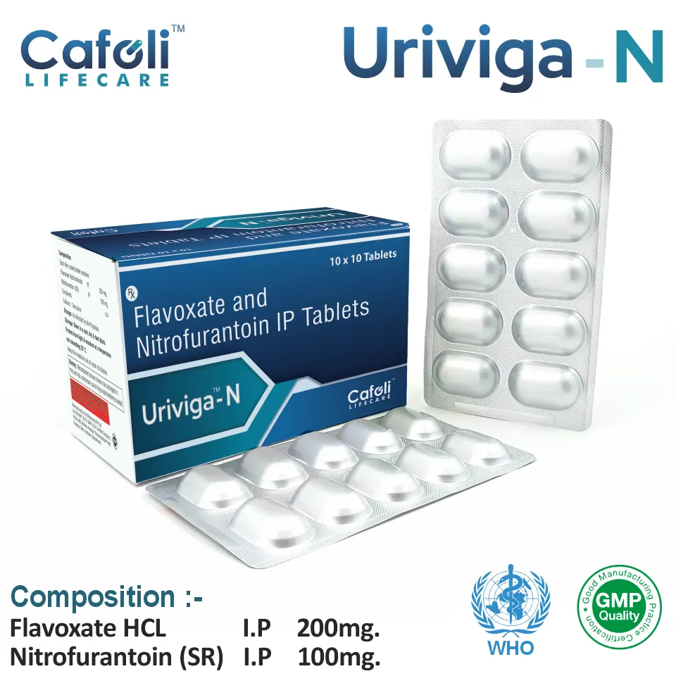 Flavoxate 200mg Nitrofurantoin 100mg Uriviga N Tablet Best Price PCD Opportunity